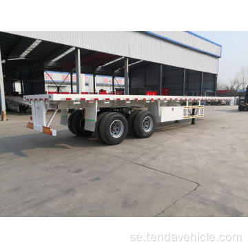 2 axlar behållare flatbed trailer
